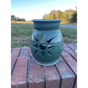 Handmade Pottery Pot Vase Sun - Moon - Stars